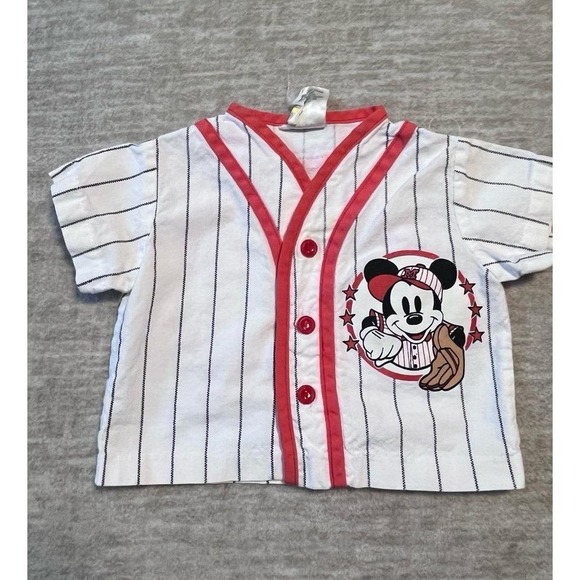 Disney Other - Vintage Mickey Mouse Baby Baseball Jersey Shirt 0-6 Months Disney All Stars